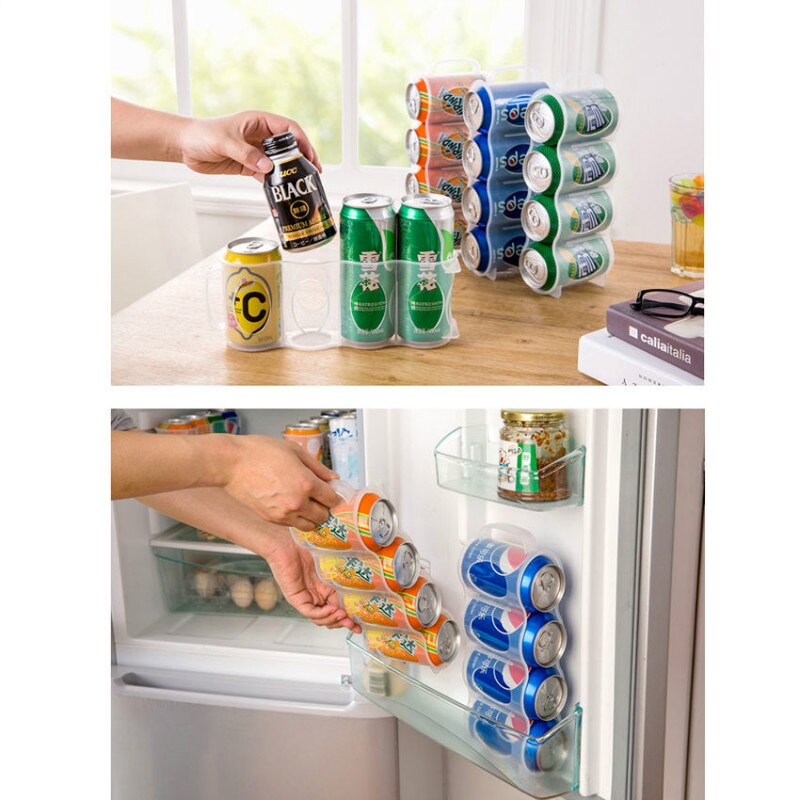 Øl sodavands dåser opbevaring holder opbevaring køkken organisation køleskab plast krydderi flaske opbevaring holdere stativer