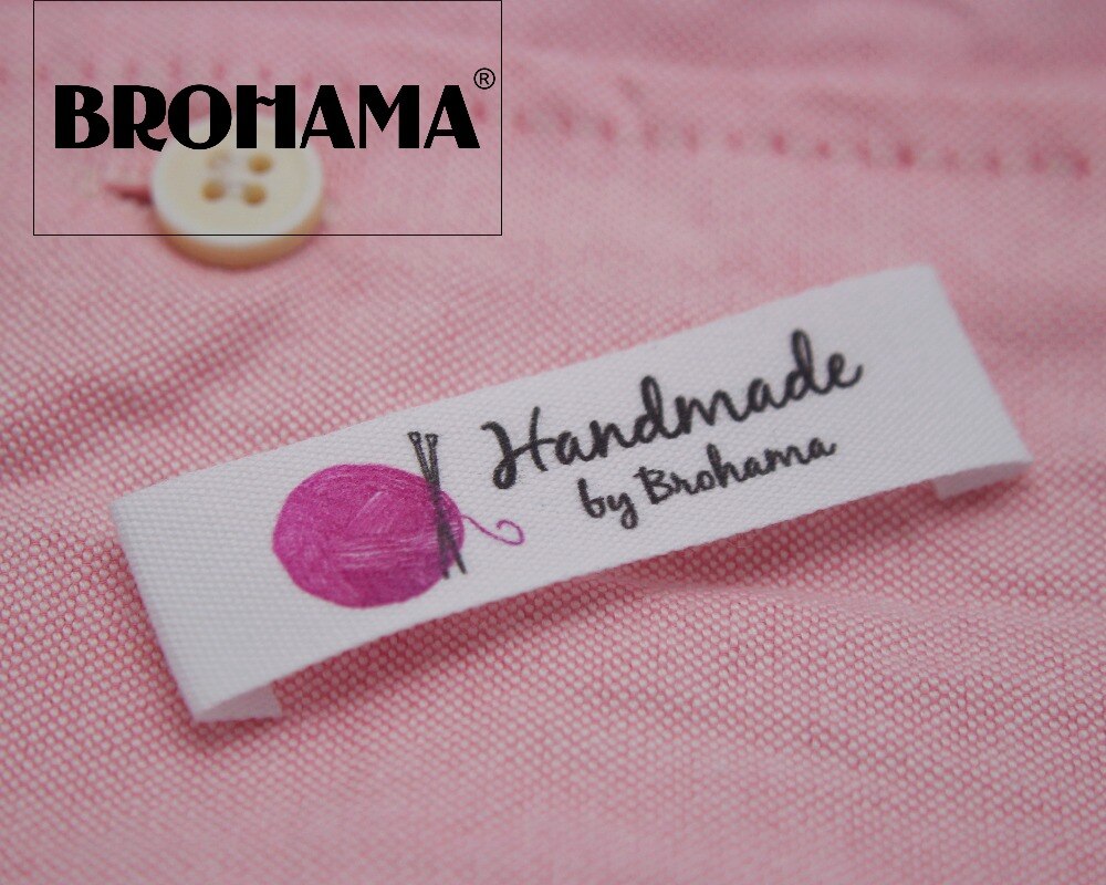 Sewing labels / custom brand labels, Hand knitting, clothing labels, fabric 100% cotton, printing (MD0515)