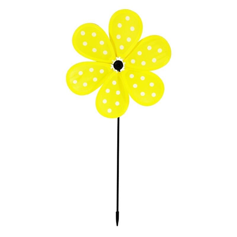 Colorful Dot Wind Spinners Lawn Pinwheels Windmill Party Pinwheel Wind Spinner f 1XCC: Yellow