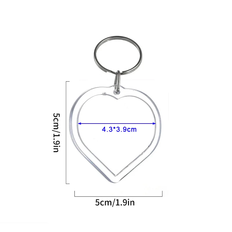 1-10 Uds DIY foto Keychian acrílico imagen insertar llavero cuadrado redondo personalizado llaveros divididos para de graduación de aniversario: 8 cm / Rosa