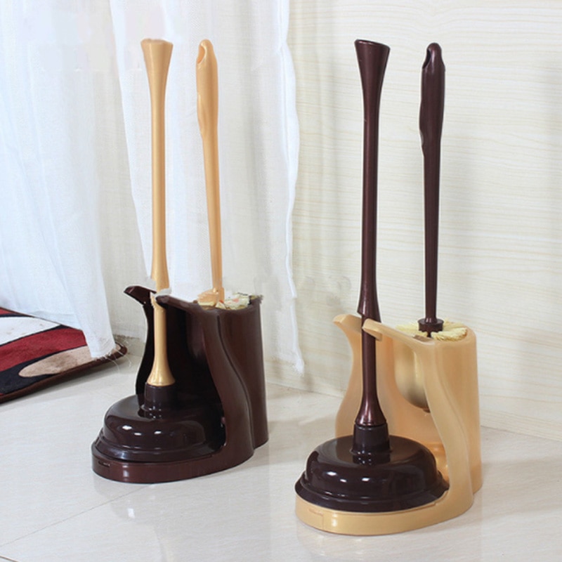 Desatascador de desagüe Manual de plástico, herramienta de tocador con arandela fuerte, Juego de cepillos para inodoro, mango de cocina, inodoros, herramienta de limpieza de baño