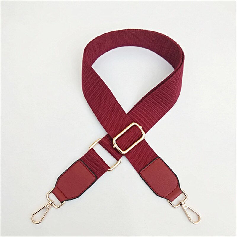 HJKL pure color cotton woven belt with pu leather long shoulder belt adjustable single-shoulder slant shoulder bag accessories: D