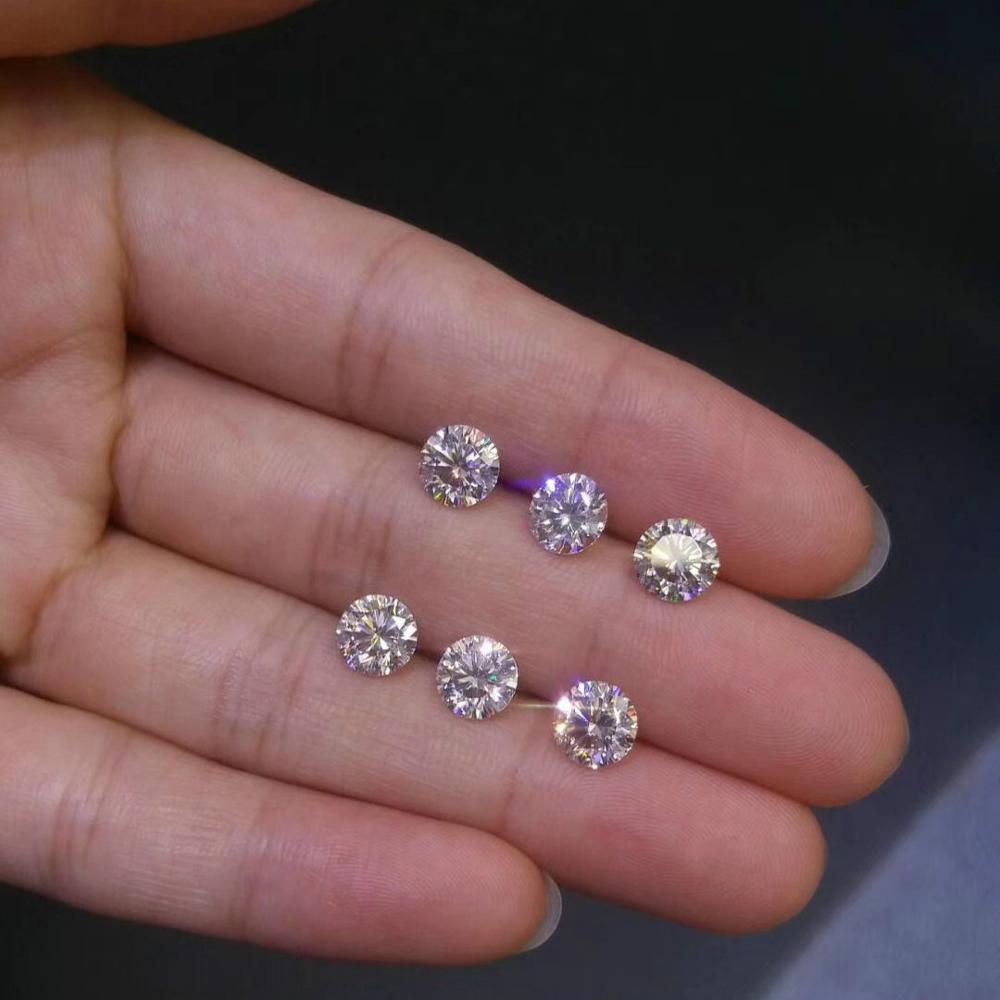 Round Brilliant Cut 6.5mm 1ct Carat D Color Moissanites Loose Stone Diamond Ring Jewelry Pendant Earrings Material