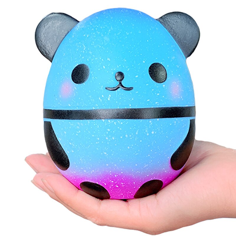 Neue Jumbo Kawaii Panda Squishy Langsam steigend Kreative Ebene Puppe Weichen quetschen Spielzeug Brot Duft betonen Linderung Spaß für Kind weihnachten: Panda Blau