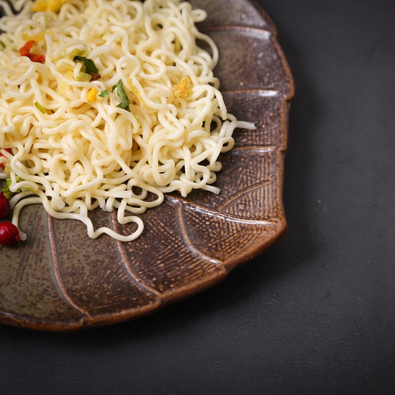 Japanese leaf shape bowl plate spoon ceramic tableware suit