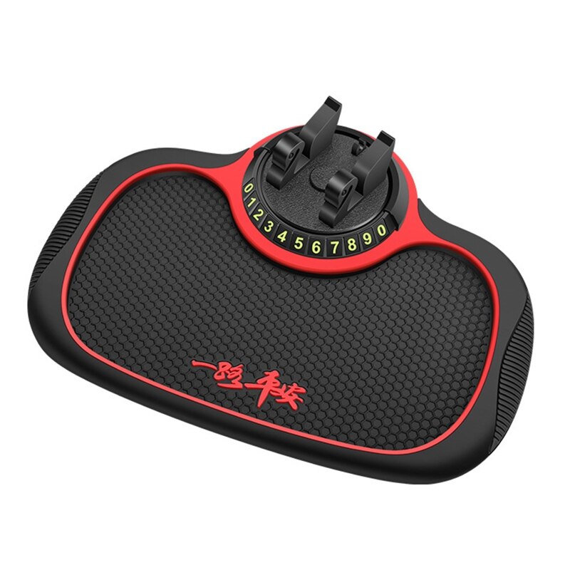 Wnętrze auta mata antypoślizgowa podkładka z obrotową podstawka strąk telefon parking numer rejestracyjny klucze karty Organizer mata