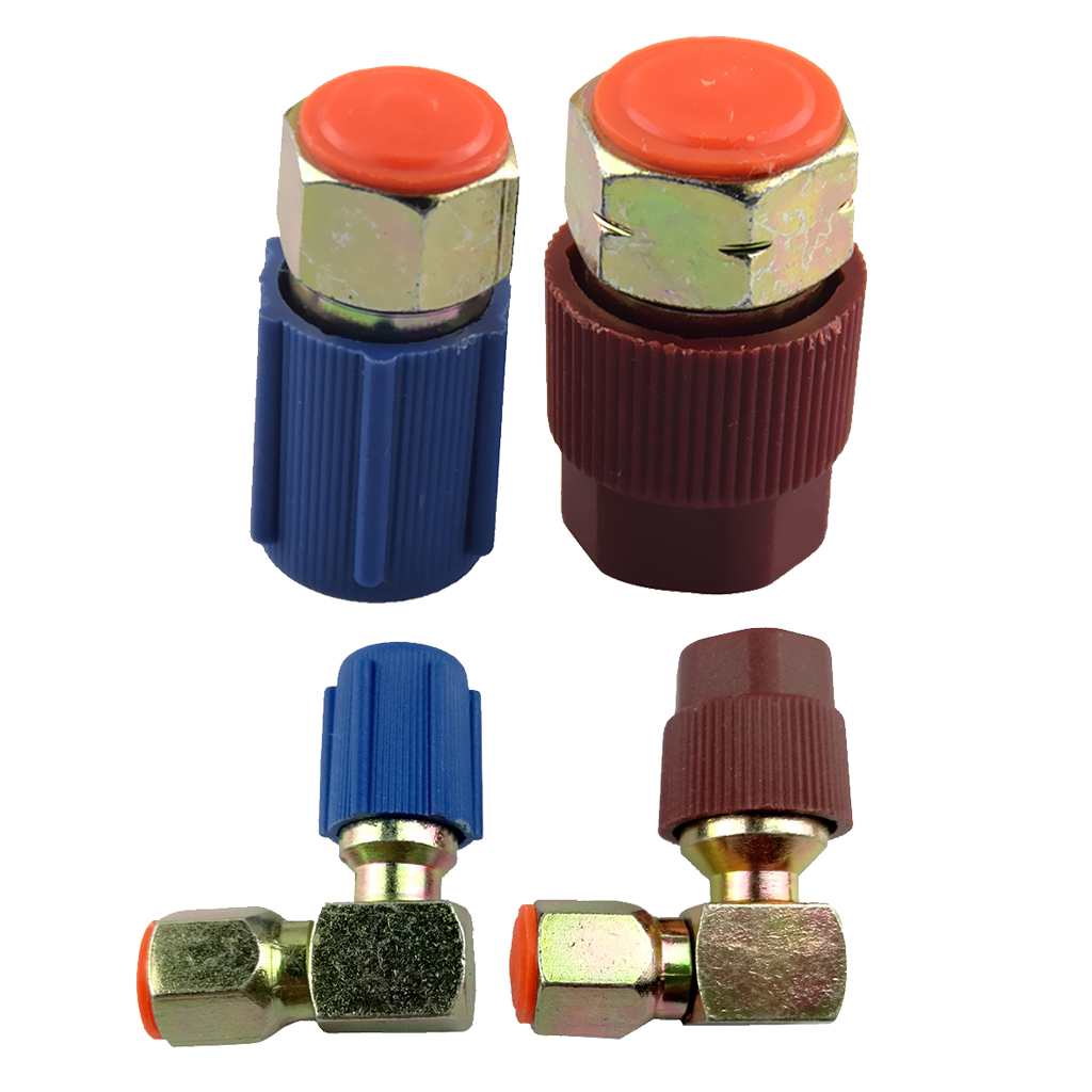 4 Pieces Car R12 to R134 A/C High &amp; Low Side Coupler Connectors Adapter