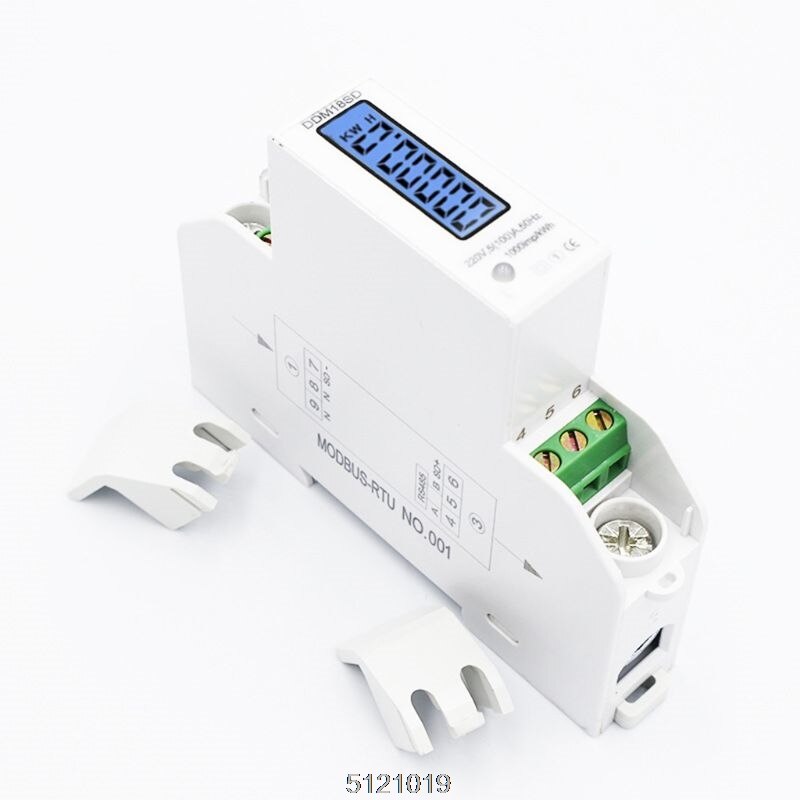 5 (100A) compteur d'énergie monophasé RS485 modbus-rtu de Rail Din d'électricité