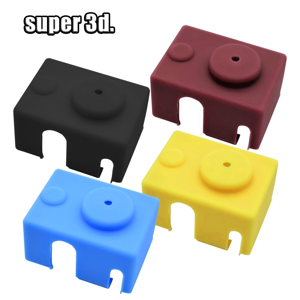 1 PC V6 Silicone Sock 3D printer Support PT100 +heating block set 1.75&3.0mm Heated Block Bowden Direct Extr for 3D Printer