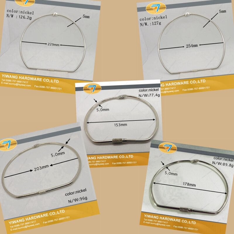 Manufacturer direct D-shape key ring nickel plating screw lock binding ring cards binder ring hanging ring