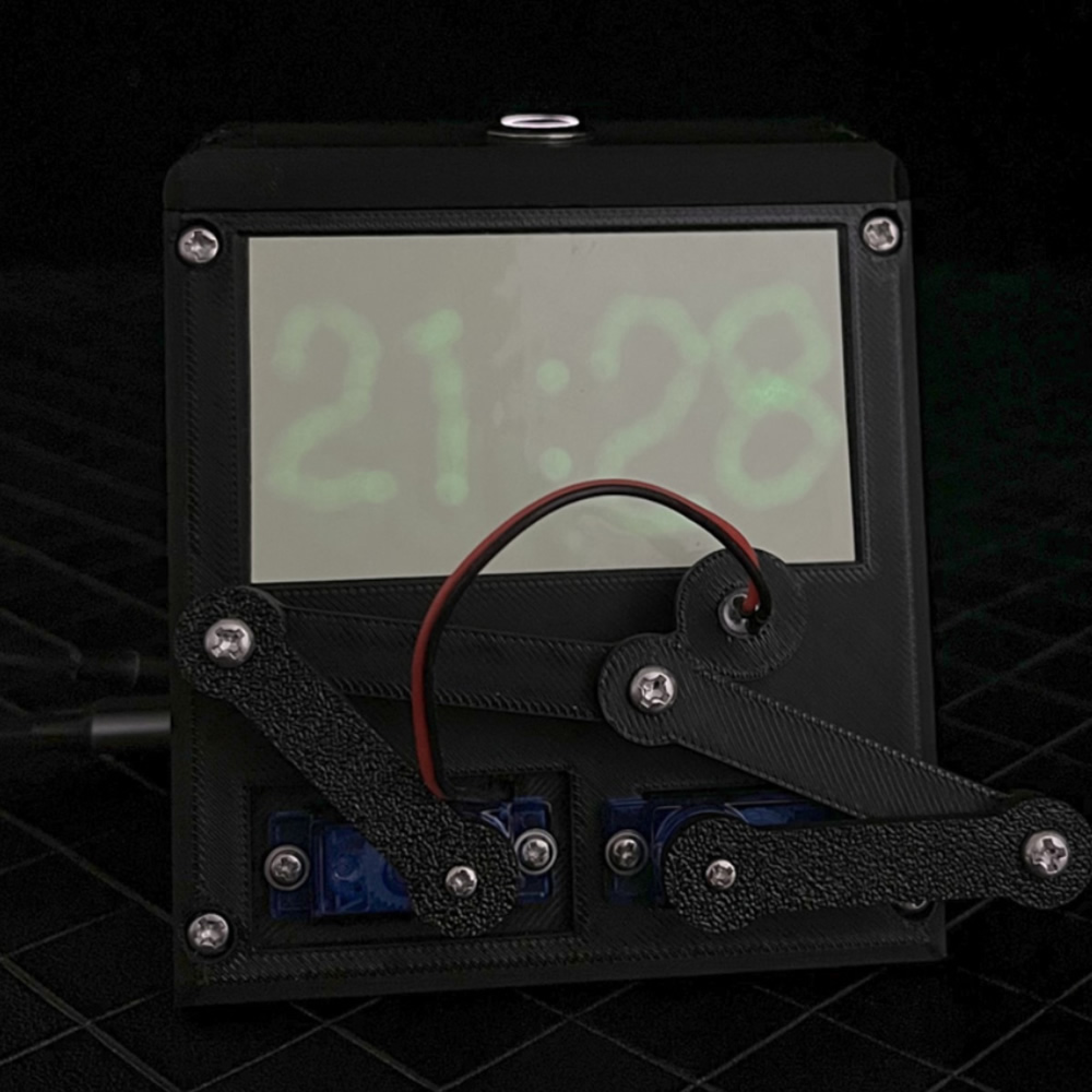 Automatic Writing Time Robot Programming Clock: black