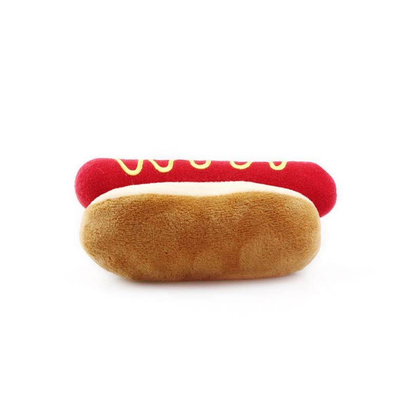 Dog Plush Toy Animals Dog Chew Squeak Toys Emulational Hamburger Chicken Plush Food Pet Dog Toy Chew Squeaking Toy: 04