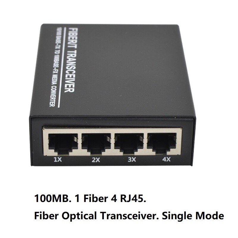 10/100M SingleMode Fiber Media Converter 1 Fiber port 4 RJ45 Ethernet Ports Fiber Optical Transceiver Fibre Optical Transceiver