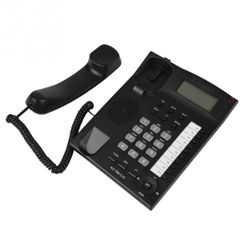 Corded Phone with Speakerphone LCD Display Corded Phone with Speakerphone Desktop Corded Telephone Mute Function with Bracket