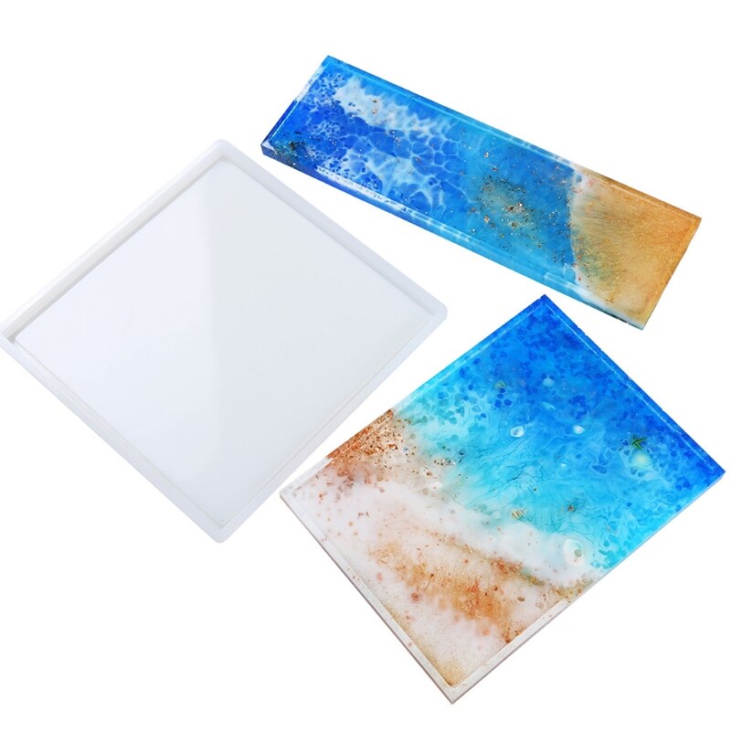 Silicone Resin Tray Mold Epoxy Resin Casting Mold for DIY Vanity Tray Jewelry Tray Serving Board and Serving Tray Mold