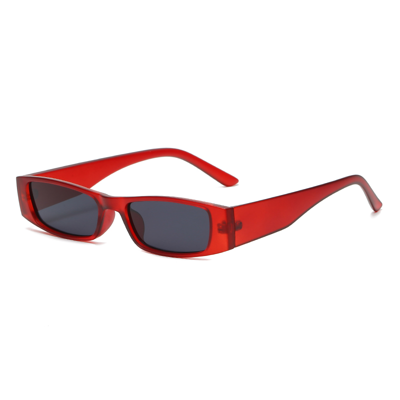 Small Rectangle Sunglasses Women Brand Black Sun Glasses For Female Trend Glasees Ladies UV400: Red