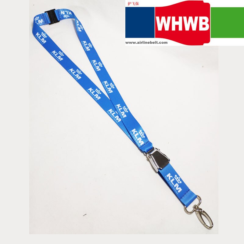 KLM Koninklijke Nederlandse Airlines-Koninklijke Luchtvaart lanyard ID badge card case houder pilot flight crew bedrijf kantoor telefoon bandjes: Black