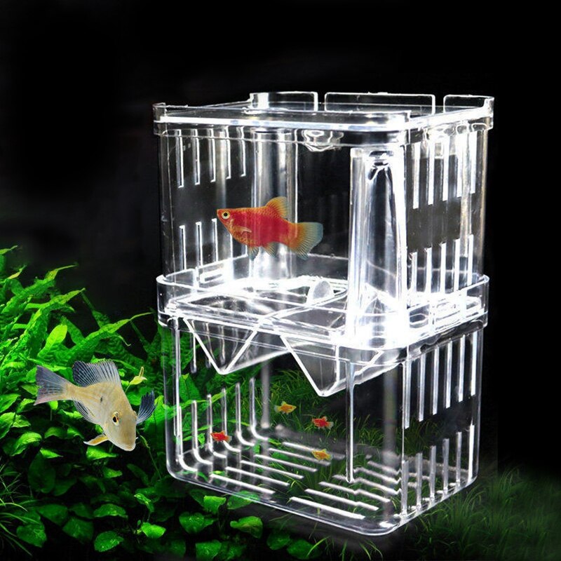 Ecological Aquarium Fish Tank Double-Deck Fish Breeding Isolation Box Durable Acrylic Fish Tank Aquarium Accessories