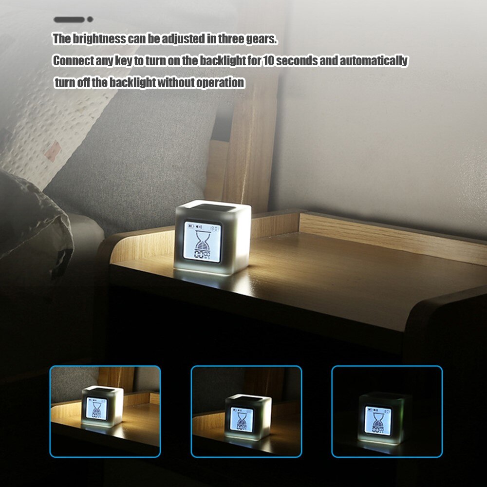 Cube LED Timer Kitchen Cooking Learning Hourglass Timer Glowing Night Light Countdown Work Exercise Time Management Clock