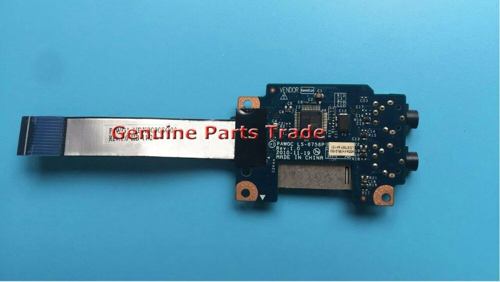 Original para lenovo g570 g575 udio placa de som placa leitor cartão ls-6756p