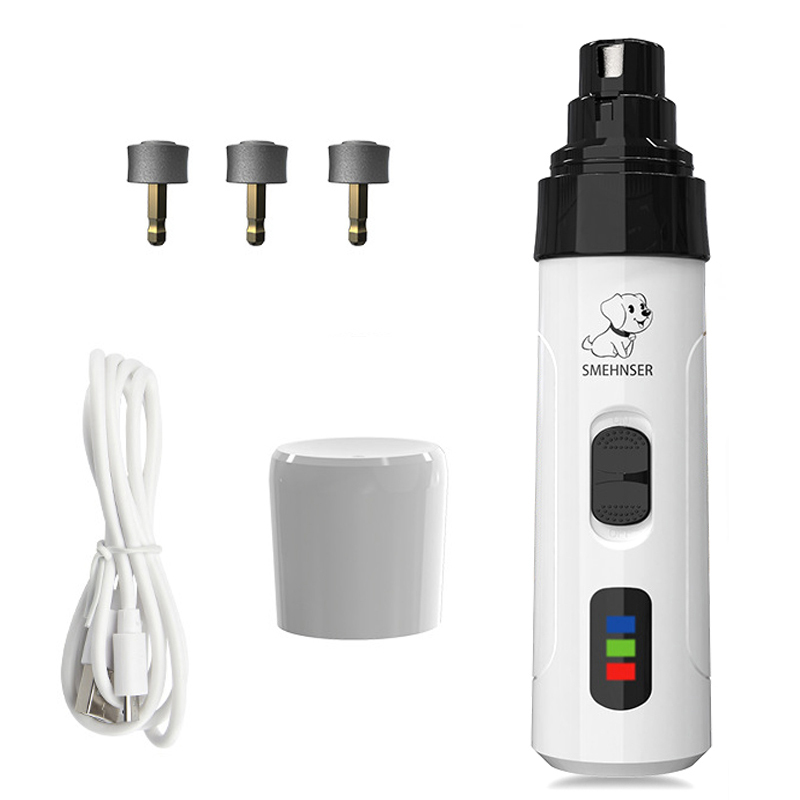 Painless Cat Dog Nail Clippers Paws Nail Claws Cutter Electric Pet Nail Grinder Grooming Trimmer Accessories USB Rechargeable: C and 3 heads