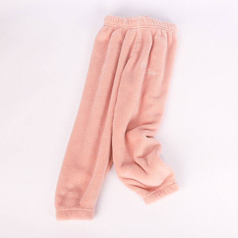 Pantalon polaire corail enfant fille garçons épaissi maison pyjama robe de nuit peluche salon pantalon bas de sommeil