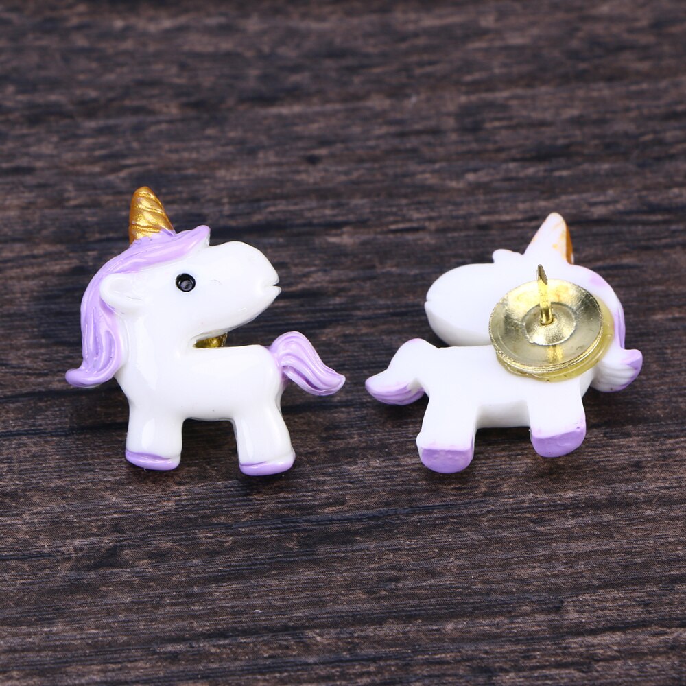 24 Pcs Thumbtacks Cartoon Drawing Pin Push Pin Set for Maps Calendar Whiteboard (Pink, Dark Blue, Light Blue and