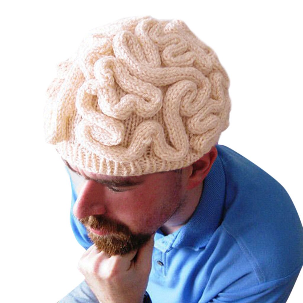 Hand Knitted Personality Brain Hat Kids Adults Crochet Beanie Cool streetwear Cerebrum Cap gorras para hombre casquette homme