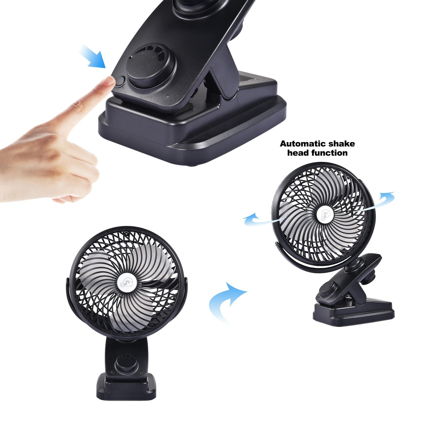 Mini Clip Type Ventilator Draagbare Usb Verstelbare Oplaadbare Fan