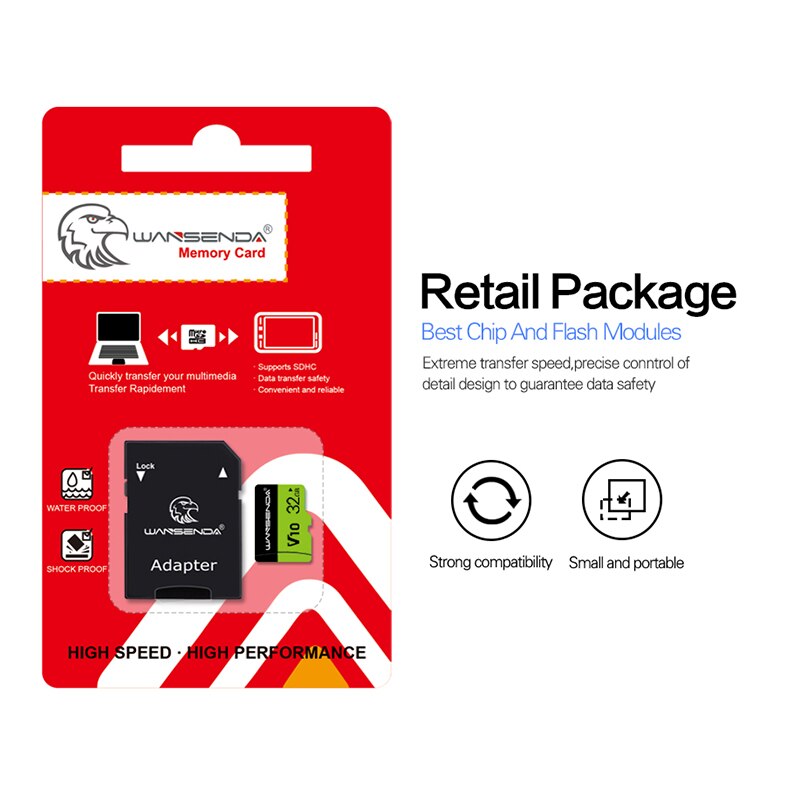 Wansenda Tf Card 8Gb 16Gb 32Gb 64Gb 128Gb Geheugenkaart Mini Card Voor smartphone Tablet Camera Gratis Sd-Adapter