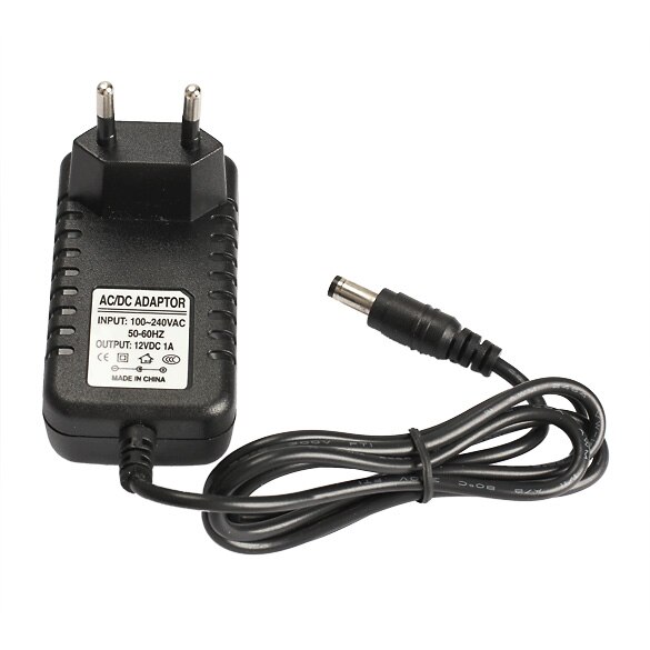 JOY DC 12 V 1A EU Plug Power adapter charger AC 100-240 V DC power supply for CCTV camera (2.1mm * 5.5mm)