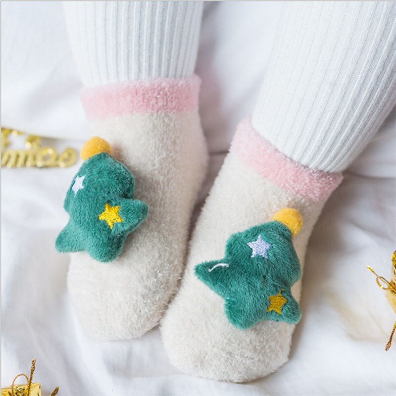 1 Paar Baby Kids Sokken Casual Winter Kerst Sokken David &#39;S Herten Sokken Katoen Cartoon Warm Houden Meisjes Jongens Sokken kerstcadeau