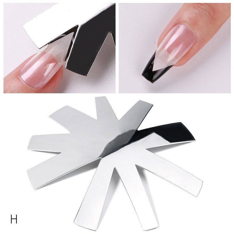 Easy French Smile Cut V Line Almond Shape Tips Manicure Edge Trimmer Nail Cutter Acrylic Pink White French Nails Accessories: FS-H