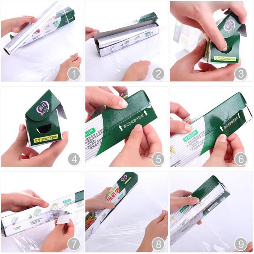 1 rolle Frische Halten Wärme Versiegelung Lebensmittel Sparer Tasche Vakuum Lebensmittel Obst Kunststoff Taschen Saran wickeln mit Gürtel Cutter