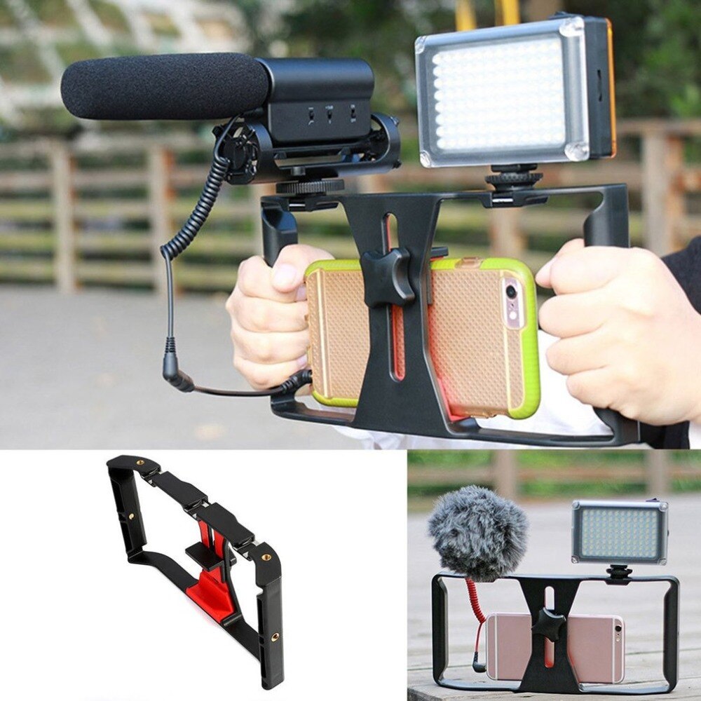 Phone Video Camera Cage Handheld Stabilizer Film Making Rig For SmartPhone Hand Grip Bracket Mobile Phone Stabilizer