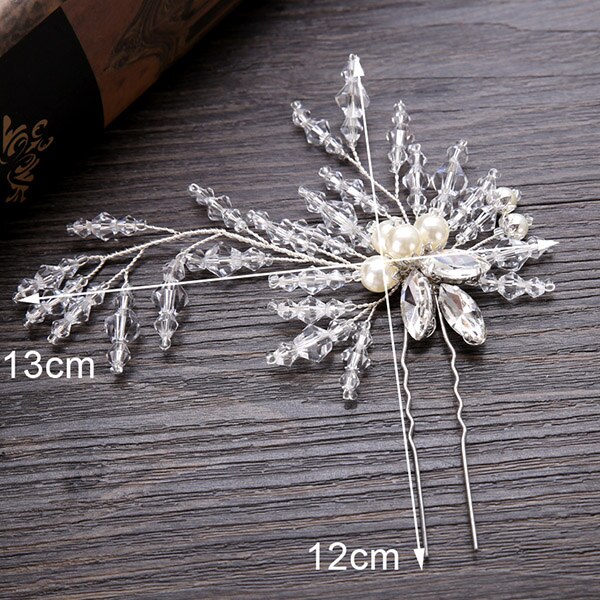 Wedding Crystal Pearl Hair pins For Silver Color Bridal Hair Accessories Women Hair Clips Many Wedding Hair Jewelry: UZ037