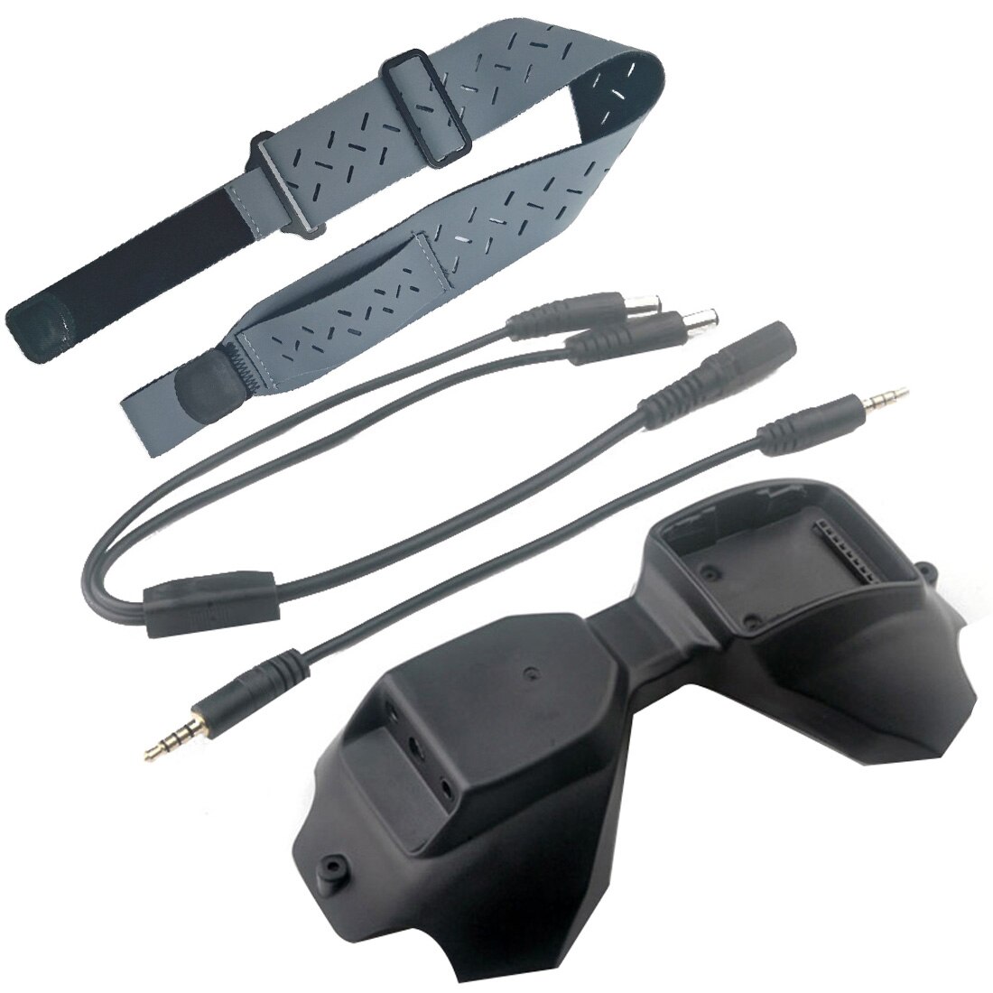 Shenstar  d2a fpv analog adapter modul 2-4s plug and play til dji fpv  v1 beskyttelsesbriller 5.8g tbs fusion wildfire rapid fire trued-x: W 2 i 1 grå rem