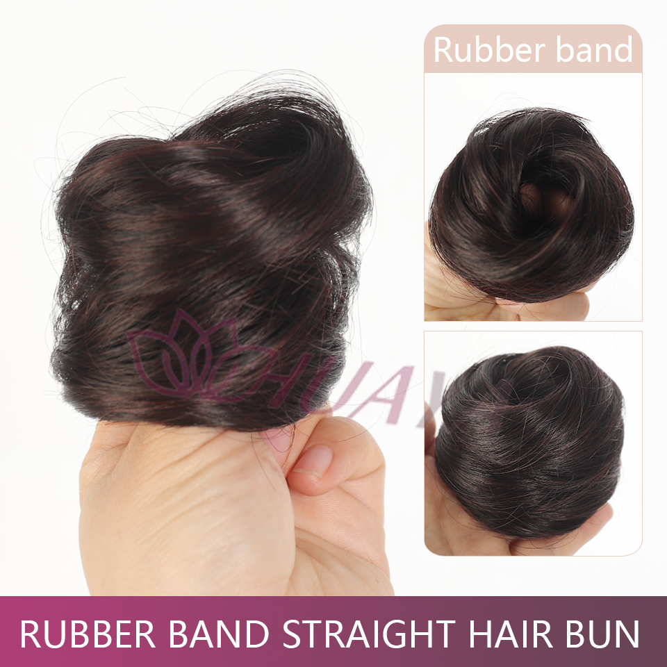 Moño desordenado, extensión de moño recto, Mini banda de goma, moño para el pelo, peluca de Donut sintética, accesorio, moño Updo: 4/27HL