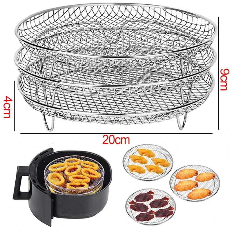 Multi-layer Detachable Grill Rack Thickened Air Fryer Baking Rack Metal Square/Round/Rectangle Oven Grill Racks Kitchen Tools: VIOLET/紫罗兰