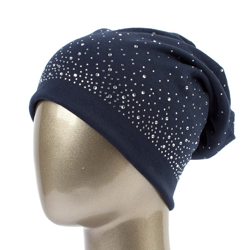 Geebro Women's Winter Slouchy Diamond Beanies &amp; Skullies Ladies Cotton Beanie Hat with Rhinestones Casual Thick Outdoor Ski Caps