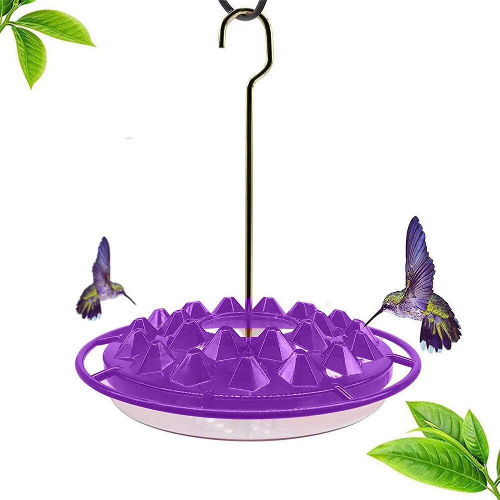 Hanging Hummingbird Feeder Outdoor Garden Bird Feeder Drinker Transparent Mason Jar Flower Decoration Birds Accessories Supplies: Purple