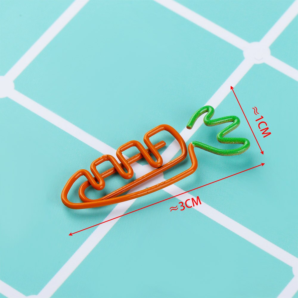 5 pièces trombones mignon dessin animé radis trombone signet papeterie fruits carotte papier Note métal Clip décoration