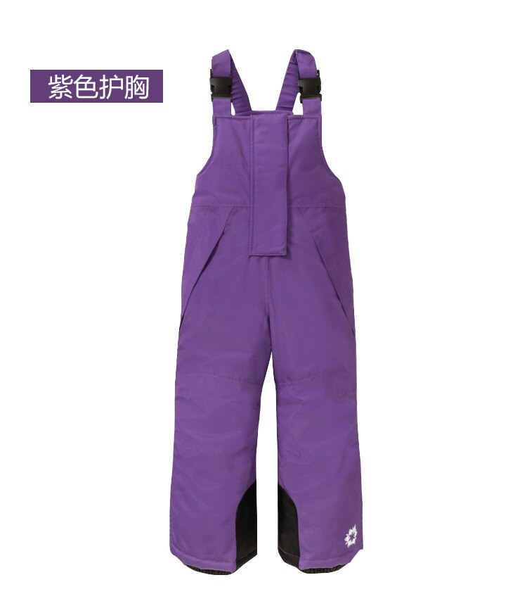 Pantalones de esquí con tirantes para niños y niñas, pantalones de algodón impermeables a prueba de viento, calidez gruesa, para exteriores, novedad de