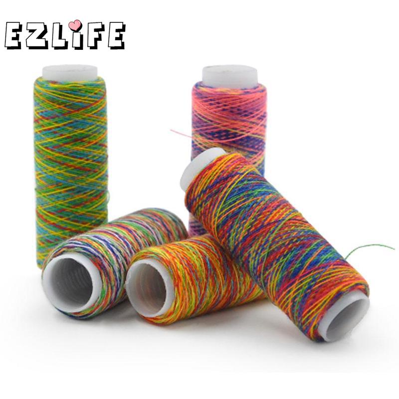1Pcs Gradient Line Sewing Machine Line Rainbow Color Sewing Thread Hand Quilting Embroidery Sewing Thread