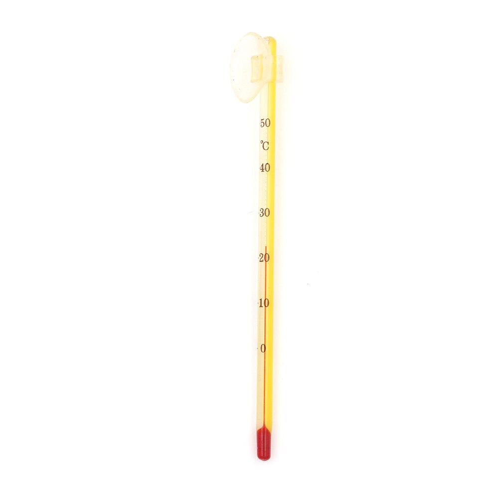 14 Cm Hydrometer Aquarium Glas Aquarium Thermometer Aquarium Dompelpompen Glazen Thermometer Met Zuignap: YELLOW