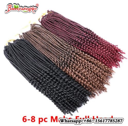 1 Pack Crochet Braid Hair Faux locs Curly Crochet Hair 24 Roots Synthetic Wavy FauxLocks African Braiding HairStyle 9 Colors