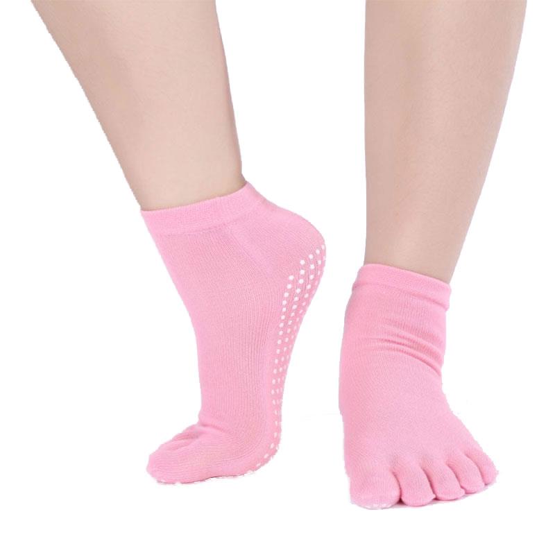 Colorful Socks Unisex Five Finger Massage Massage Sport Toe Slip Breathable Exercise Yoga Newly Comfortable: pink