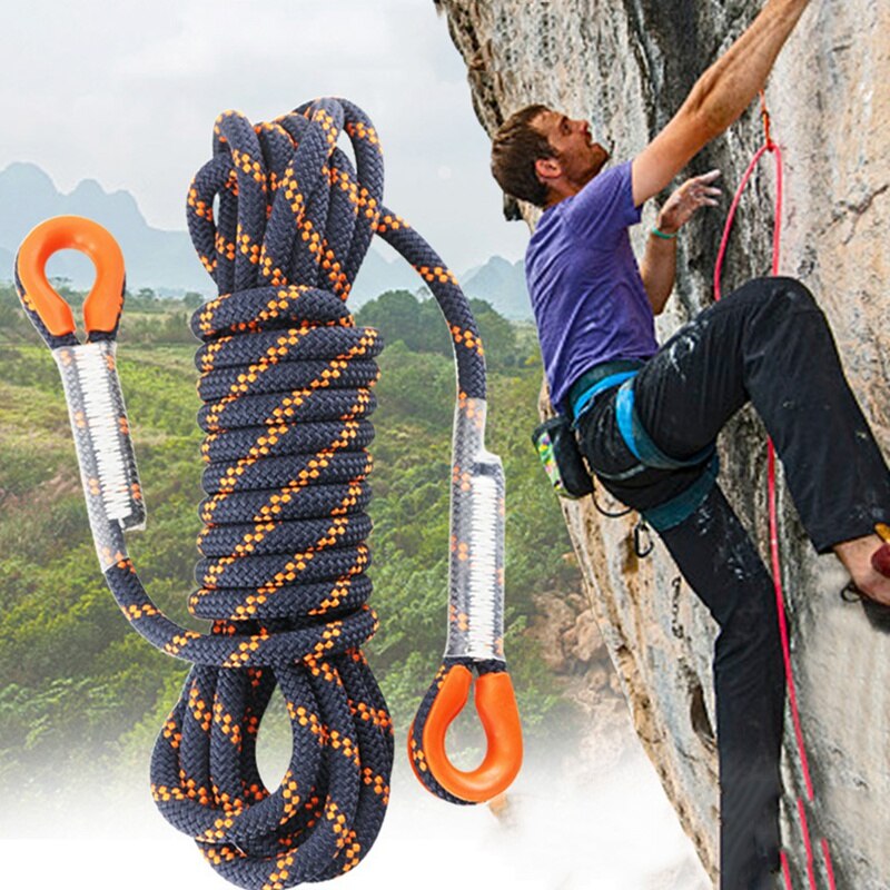 Cuerda de escalada en roca de 5M y 8 mm de grosor, Seguridad al aire libre para senderismo, cuerda de alta resistencia, eslinga de seguridad, soga para hacer rápel