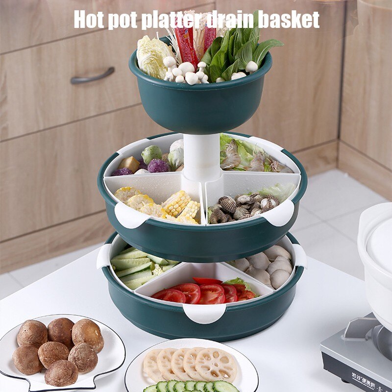 Roterende Afvoer Mand Theezeven Plastic Groente Wastafel Kom Mand Pot Opslag Schotel Fruitschaal Snack Tray Kitchen Tools