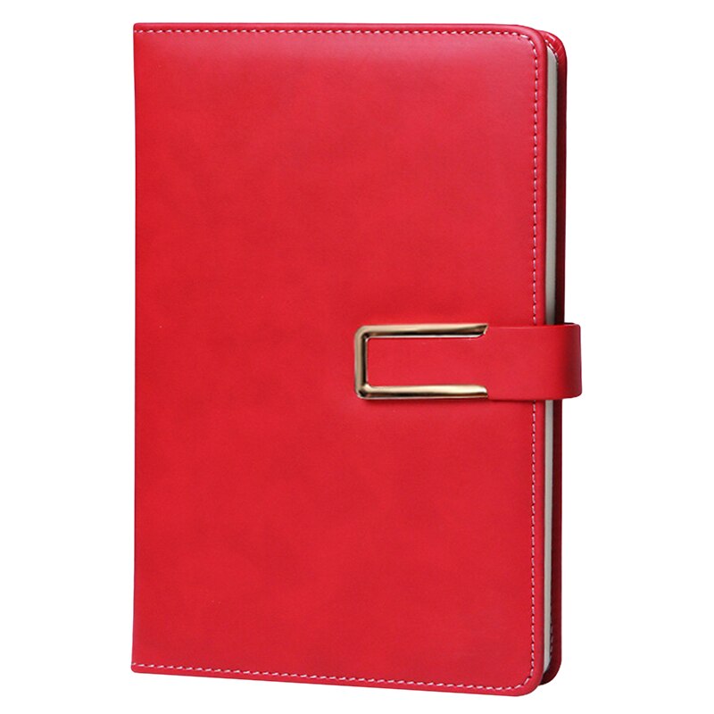 Business PU Leather Notebook Hardcover Diary Essential Sense Cover Notepad Ribbon Bookmark Multicolor Optional: Red